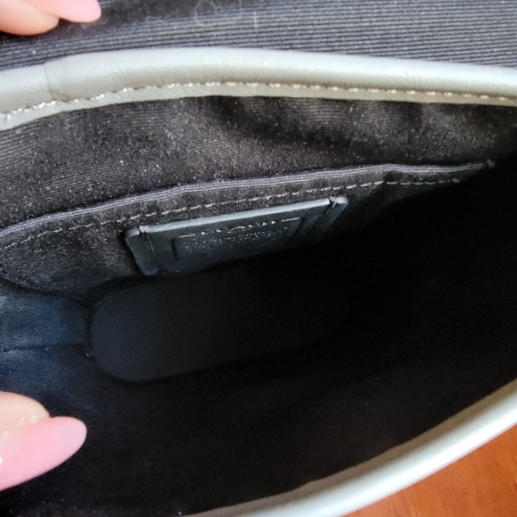 NWT Coach Small Track Flap Crossbody White Gray Colorblock Leather C4160 - Picture 12 of 16